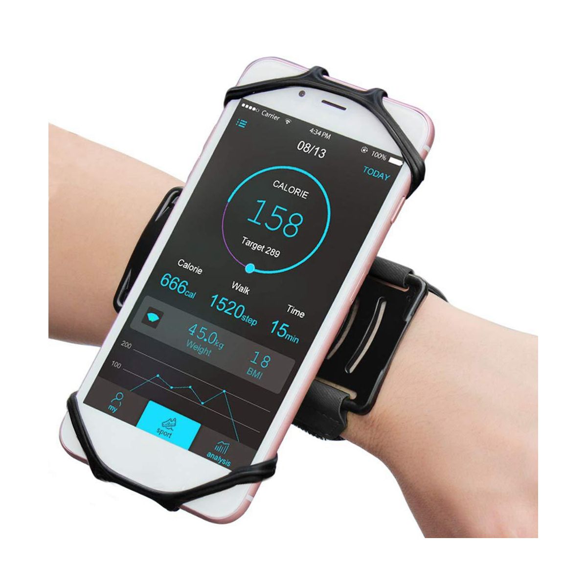 Outdoor Sports Wrist Phone Pouch Removable Rotating Phone