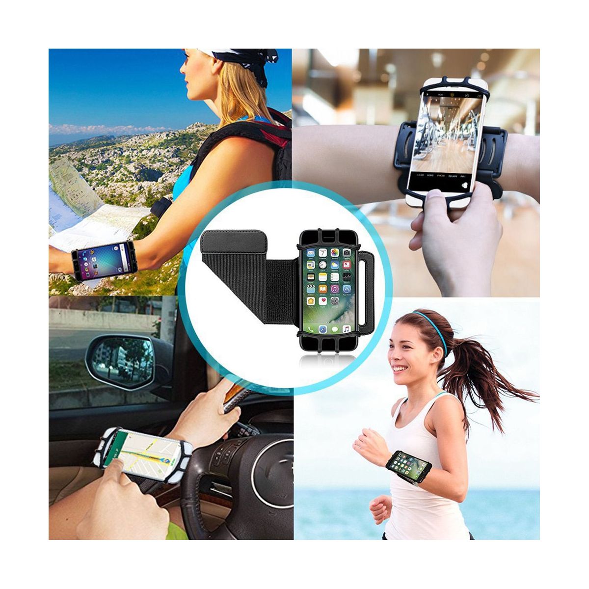 Outdoor Sports Wrist Phone Pouch Removable Rotating Phone