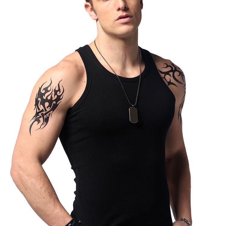 2-in-1 Premium Singlet Men's (UnderWear) - Black/White