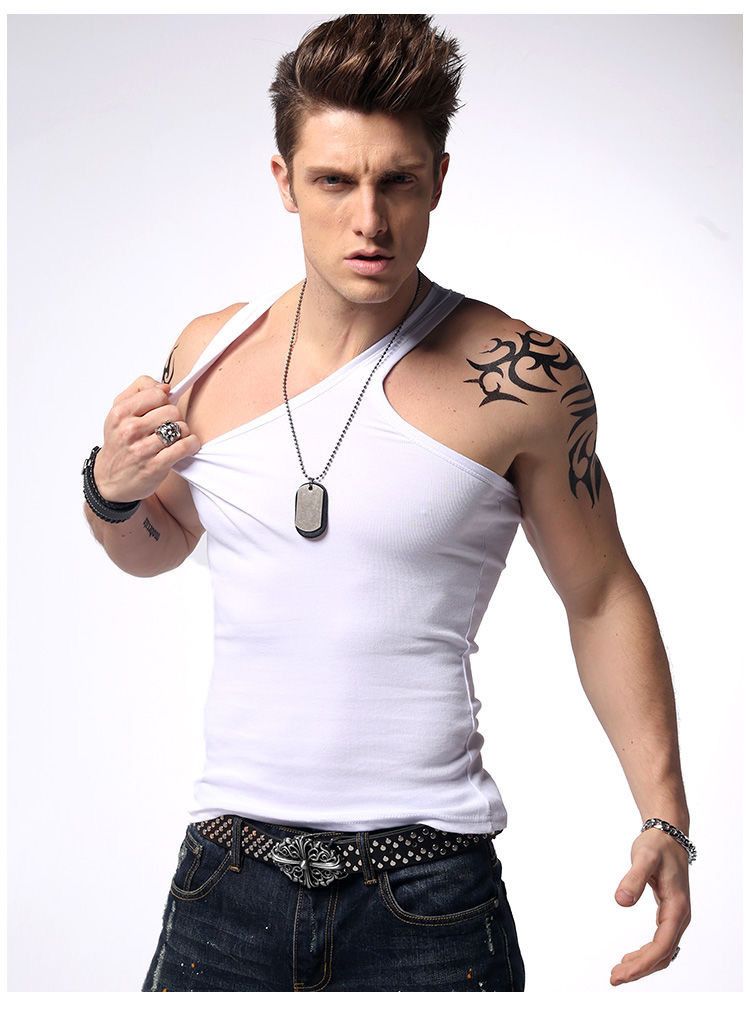 2-in-1 Premium Singlet Men's (UnderWear) - Black/White