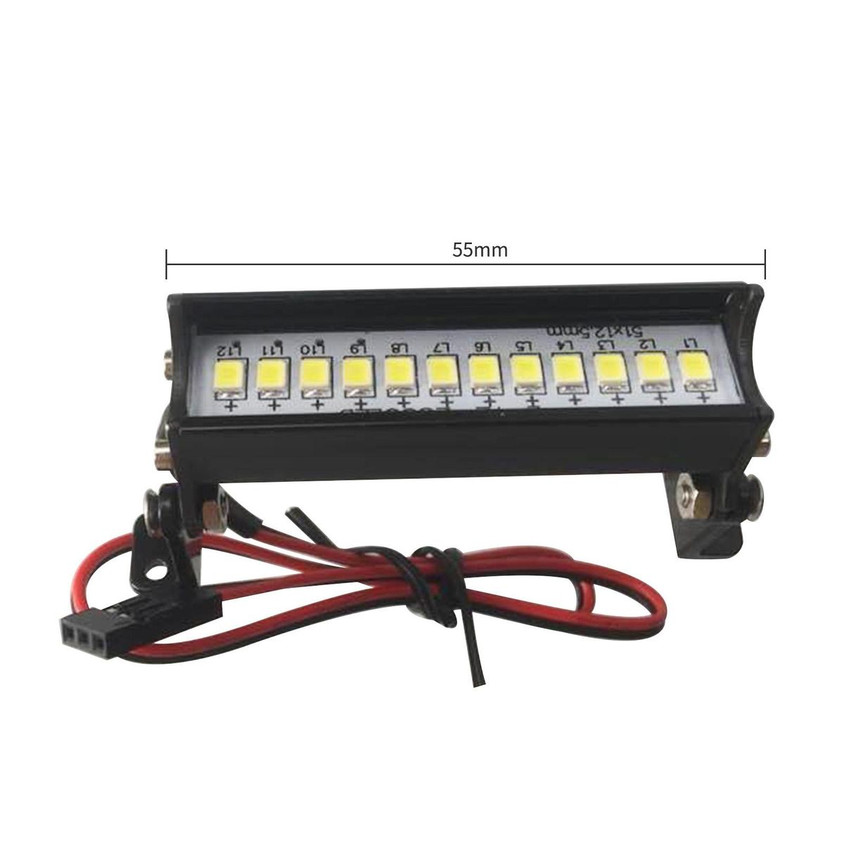 55mm 12 LED Roof Light Replacement for Axial SCX10 Traxxas TRX4 D90 Redcat GEN8 hpi RC Car