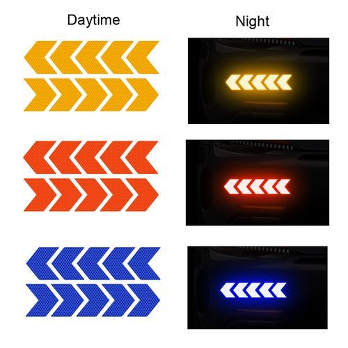 10Pcs Car Reflector Sticker Safety Warning Reflective