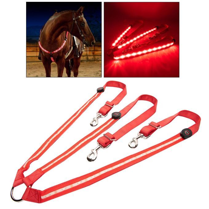 3pack LED Horse Breastplate Collar Halter High Visibility Night Riding