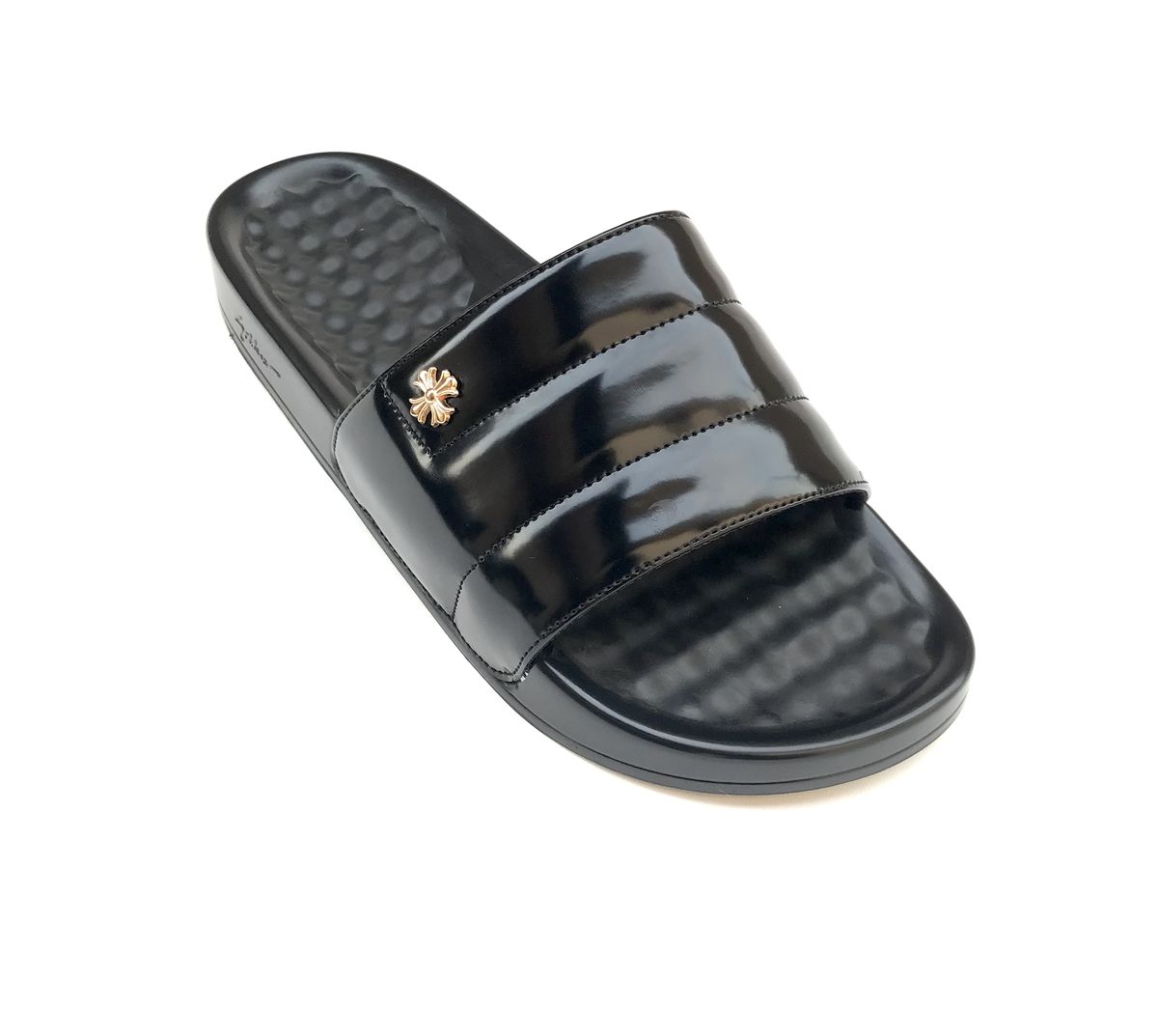 (Unisex )Trendy Summer Slide Slippers/Wet-looks- Black