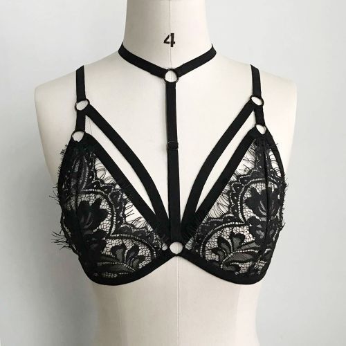 Menstye Sexy Women Floral Lace Bralette Stier Crop Top Sheer Triangle Bra Shirt Vest