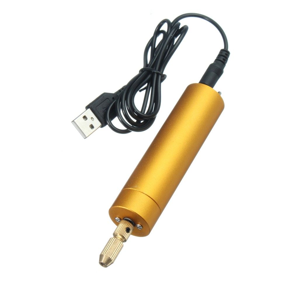 5V DC Mini Aluminum Electric Motor Hand Drill + 10Pcs Twist