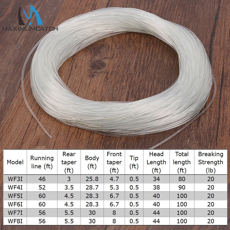 4-8WT Weight Forward Intermediate Fly Fishing Line Clear/Blue Intermediate Fly Line