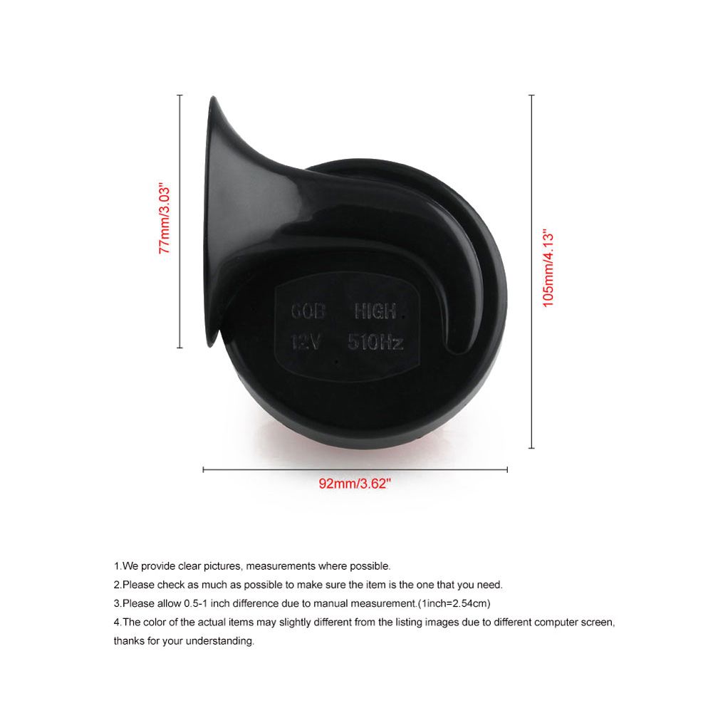 12V 110DB Snail Horn Refitting Double Tone Horn Of