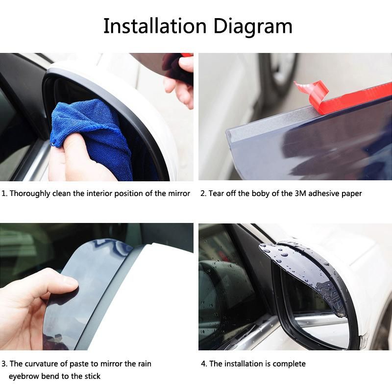 Car rearview mirror rain Eyebrow Shield Water Guard For Peugeot 307 206 308 407 207 3008 406 208 8 301 2008 408 08