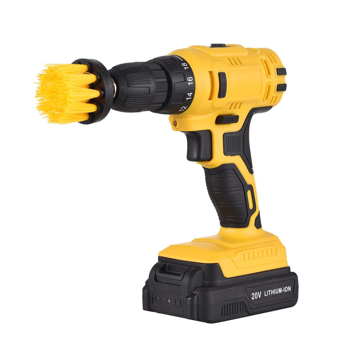 20V Portable Cordless Electric Drill 3/8 Inch Chuck Handheld Power Drill Screwdriver with 2 Batteries Fast Charger 42 PCS Drill Bits Extension Rod Clean Brush, LED Work Light 2-variable Speed 18+1 Torque Adjustment 28N.m