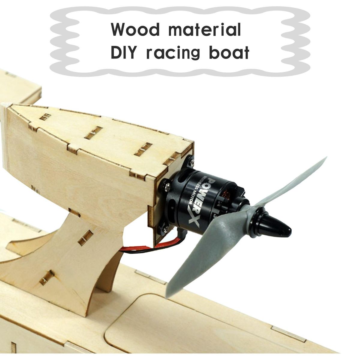 RC Boat Outdoor Pools and Lakes Toys for Kids Boys DIY Assembly Wooden Boat Model with Motor Servo ESC