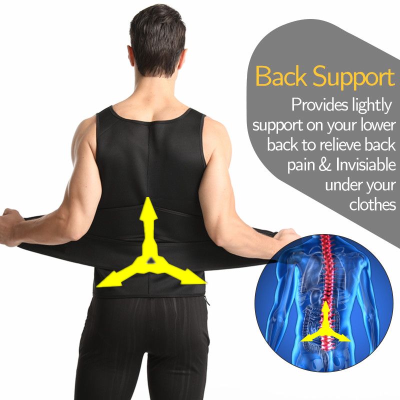 Men Body Shaper Fitness Neoprene Sauna Vest Waist Trainer Double Belt Sweat Shirt Corset  Abdomen S