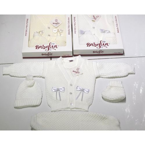 4 Pieces Set Of Cardigan White