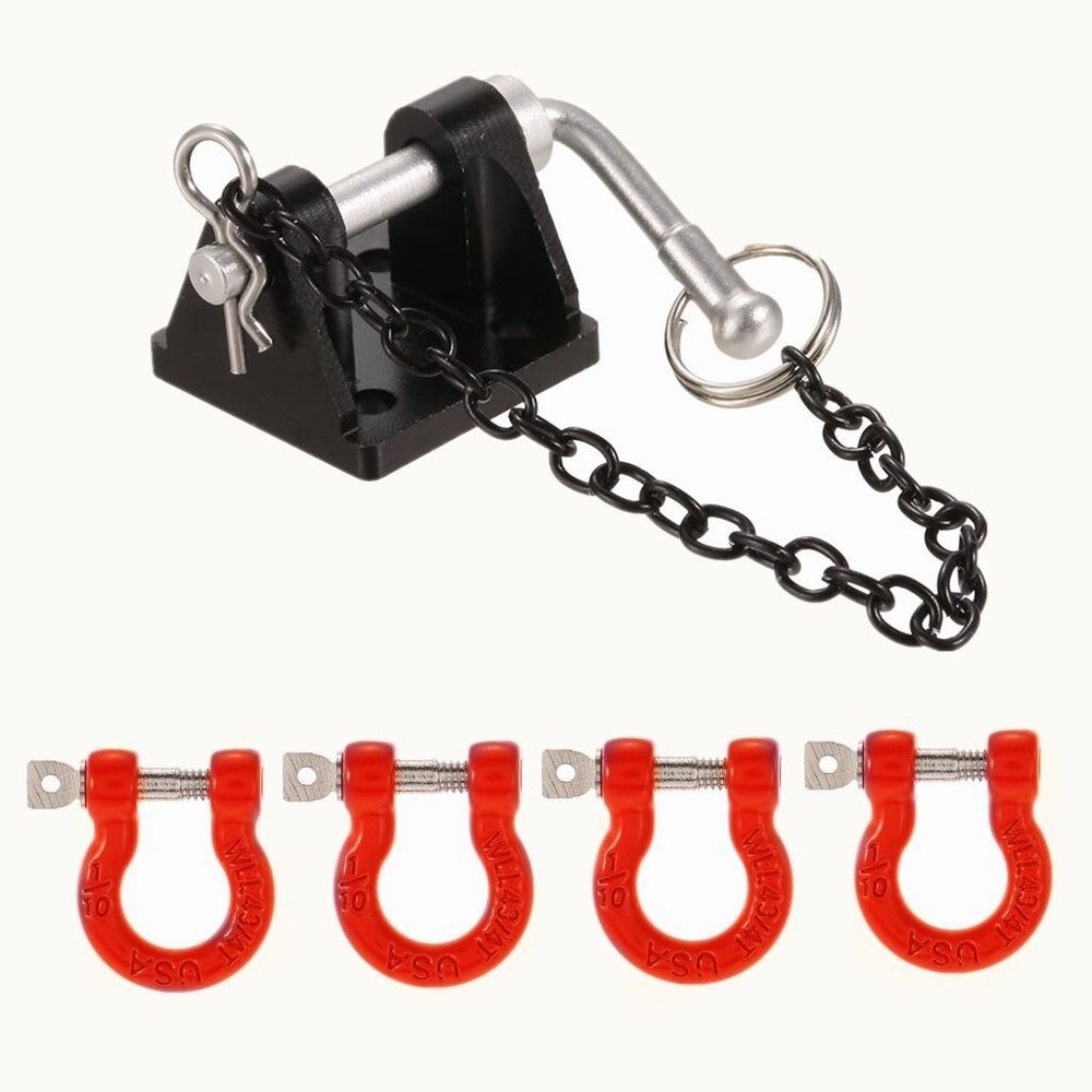1 Set Tow D-Ring Shackles Trailer Hook Trailer Lock For 1/10