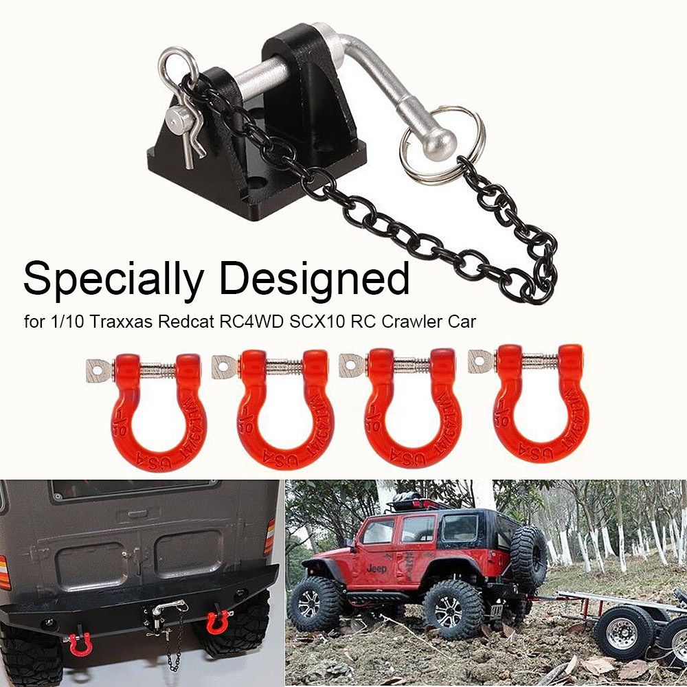 1 Set Tow D-Ring Shackles Trailer Hook Trailer Lock For 1/10