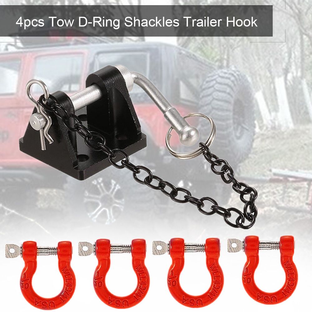 1 Set Tow D-Ring Shackles Trailer Hook Trailer Lock For 1/10
