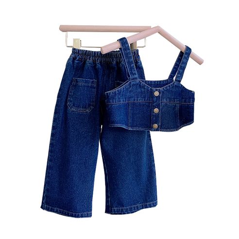 Stylish Denim Bustier Setup For Smile Papa Girls
