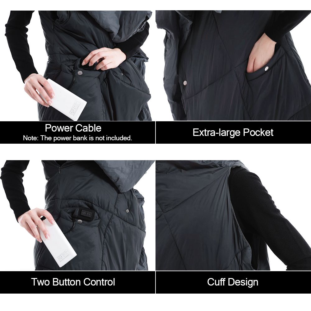 Dual Purpose Wearable USB Heated Blanket Electric Heating