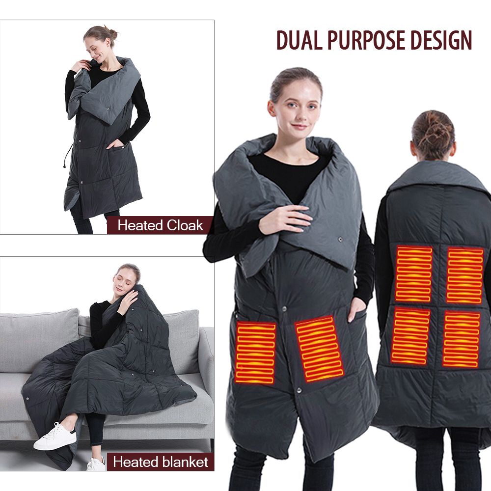 Dual Purpose Wearable USB Heated Blanket Electric Heating