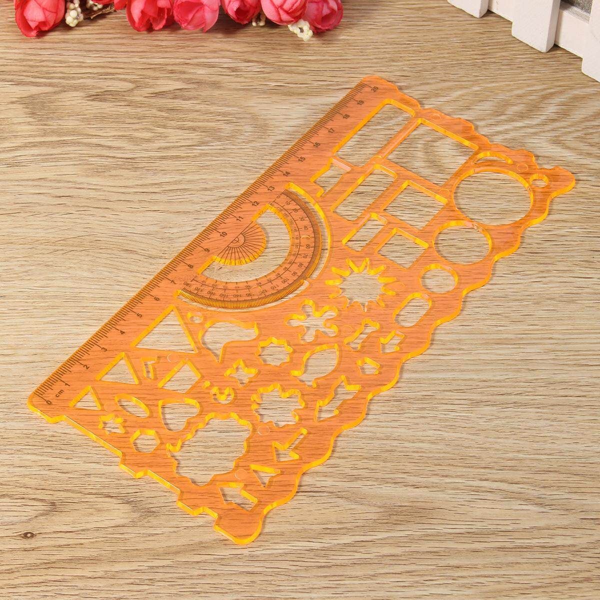 2 Pcs Cute Art Graphics Symbols Drawing Template Ruler Student Kids Drafting Stencil Ruler Stationery