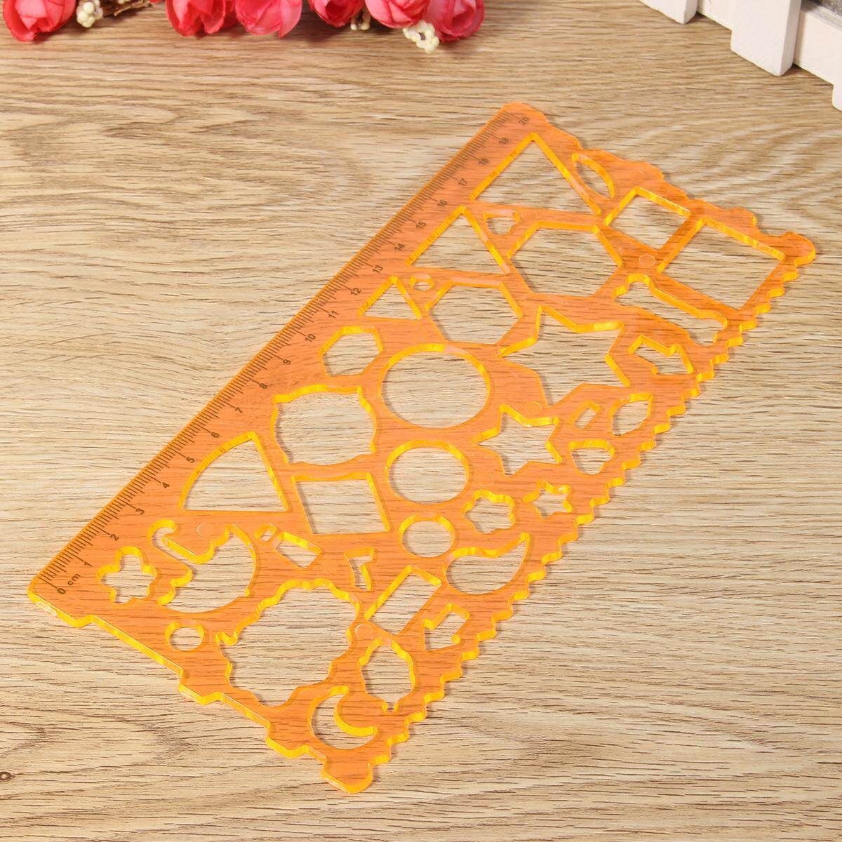 2 Pcs Cute Art Graphics Symbols Drawing Template Ruler Student Kids Drafting Stencil Ruler Stationery