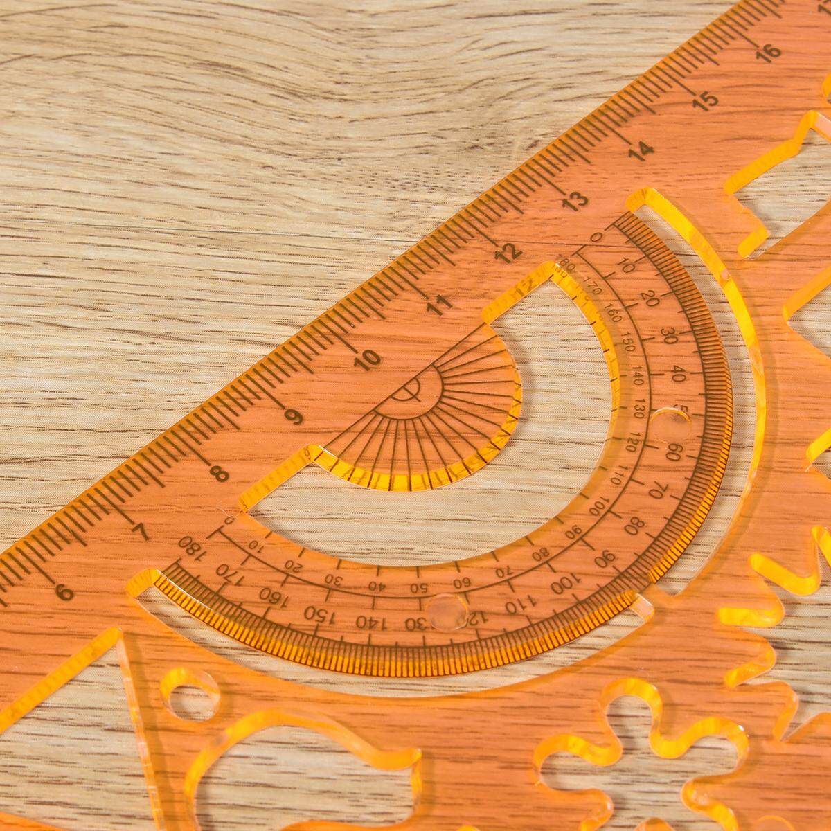 2 Pcs Cute Art Graphics Symbols Drawing Template Ruler Student Kids Drafting Stencil Ruler Stationery