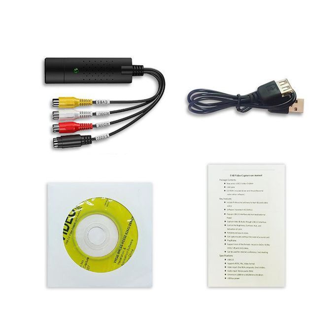 Portable Easy To Cap USB2.0 Audio Video Capture Card Adapter VHS To