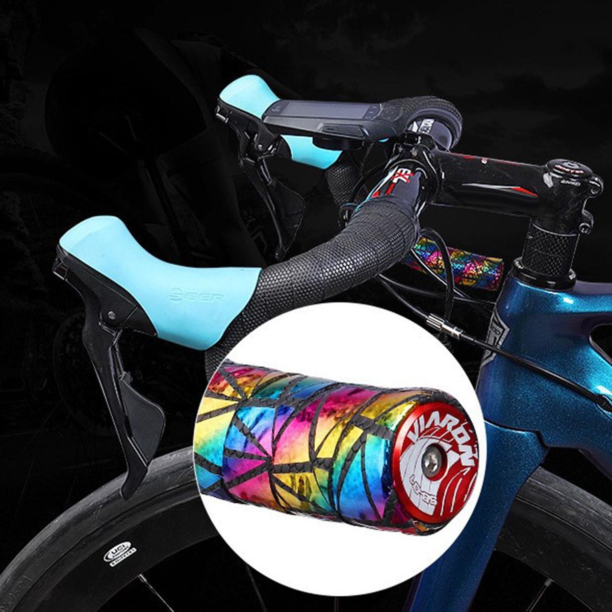 2Pcs Bicycle Handlebar Tape Comfortable Bike Bar Tape Multicolor