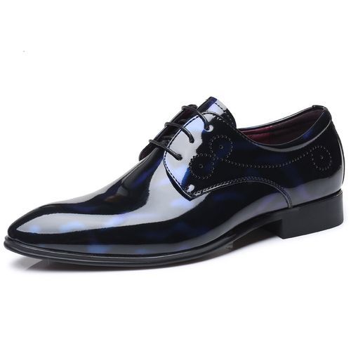 Men's Lace-up PU Leather Shoes Pointed Business Formal Shoes