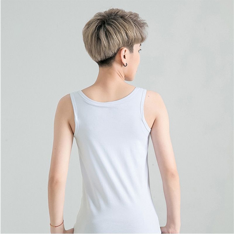 Chest Binder Vest Enhanced Bandage Inside For Trans Les Tomboy Breast Flattens Cotton Undershirt