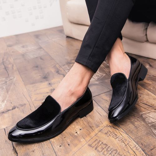 Mens Dress Italian Office Leather Luxury Wedding Shoes-Black