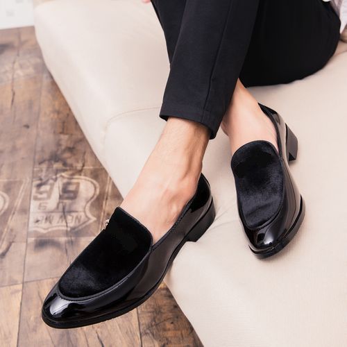 Mens Dress Italian Office Leather Luxury Wedding Shoes-Black