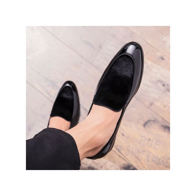 Mens Dress Italian Office Leather Luxury Wedding Shoes-Black