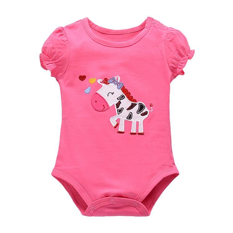 Summer Girls' Short Sleeved Kazakhstan Children's Clothing Infant Cotton Triangle Rompers