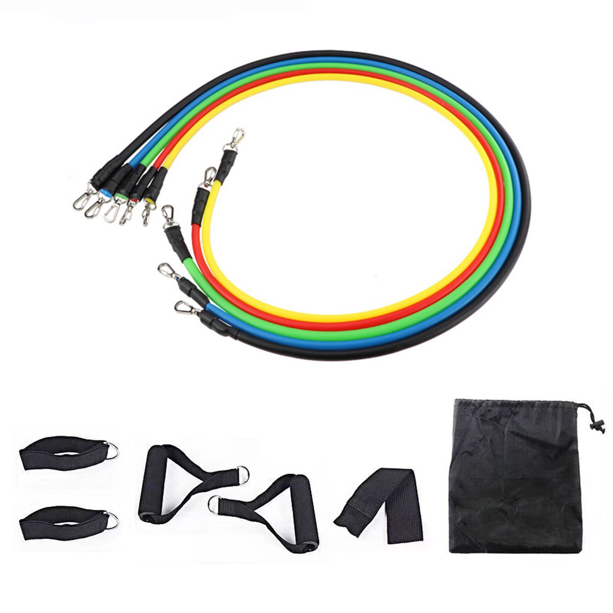 11pcs Resistance Bands Set Exercise Bands With Door Anchor