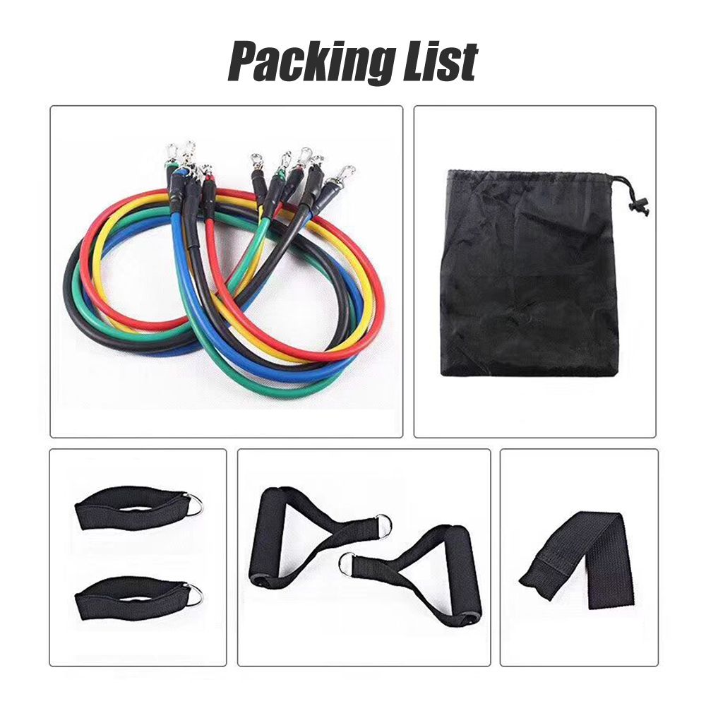 11pcs Resistance Bands Set Exercise Bands With Door Anchor