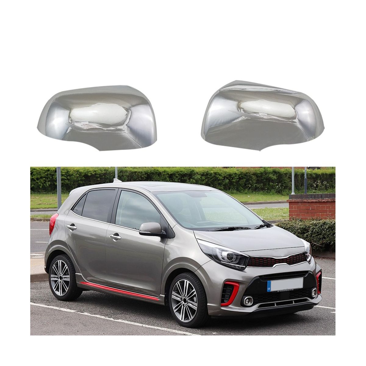 Car Chrome Silver Rearview Side Glass Mirror Cover for Pican