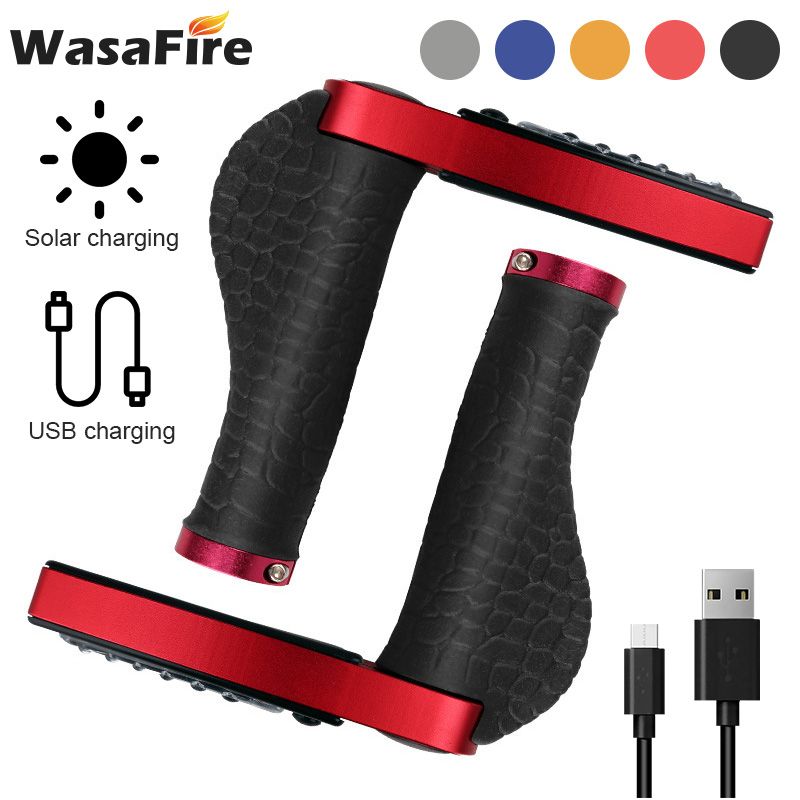 Bicycle Handlebar Ends With Solar Power Usb Recharegable