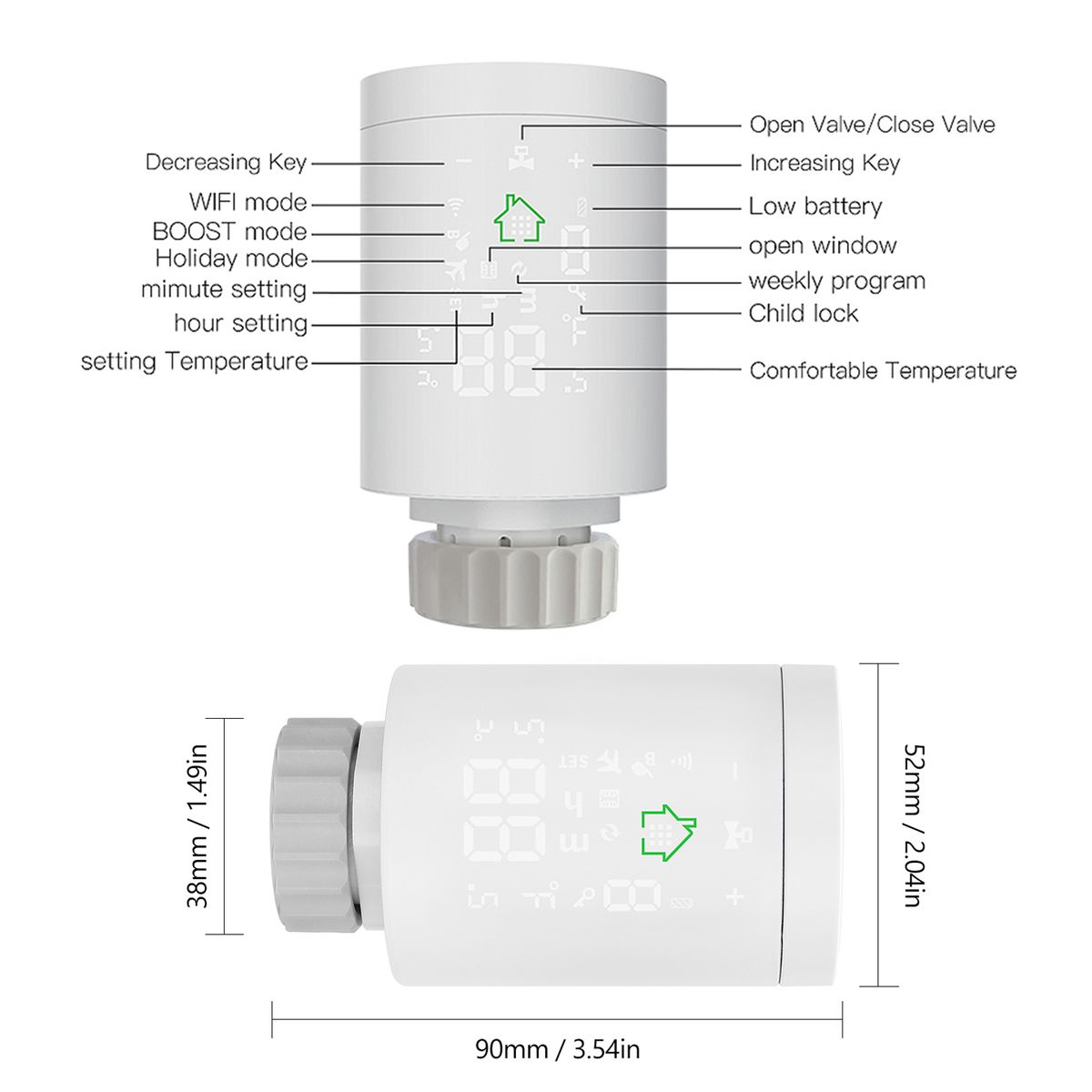 Tuya ZIGBEE3.0 Intelligent Radiator Actuator Programmable Thermostatic Radiator