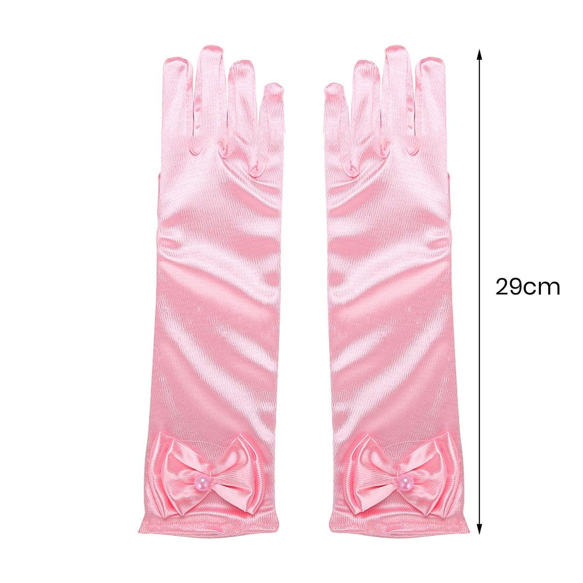 Princess Dress Gloves Princess Style Satin Flower Girls Gloves Elegant Pink