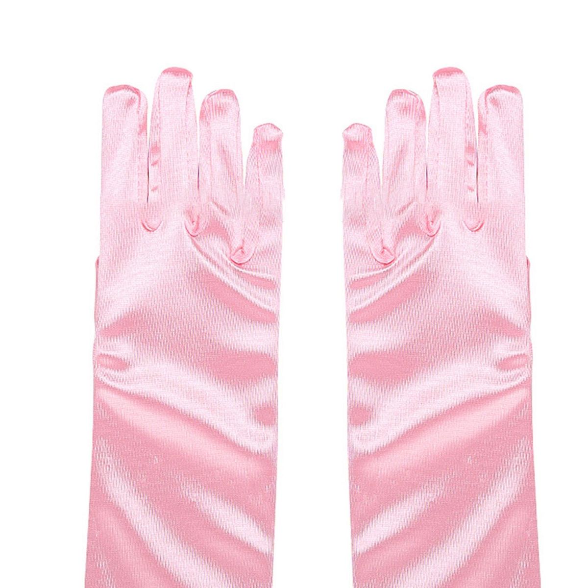 Princess Dress Gloves Princess Style Satin Flower Girls Gloves Elegant Pink
