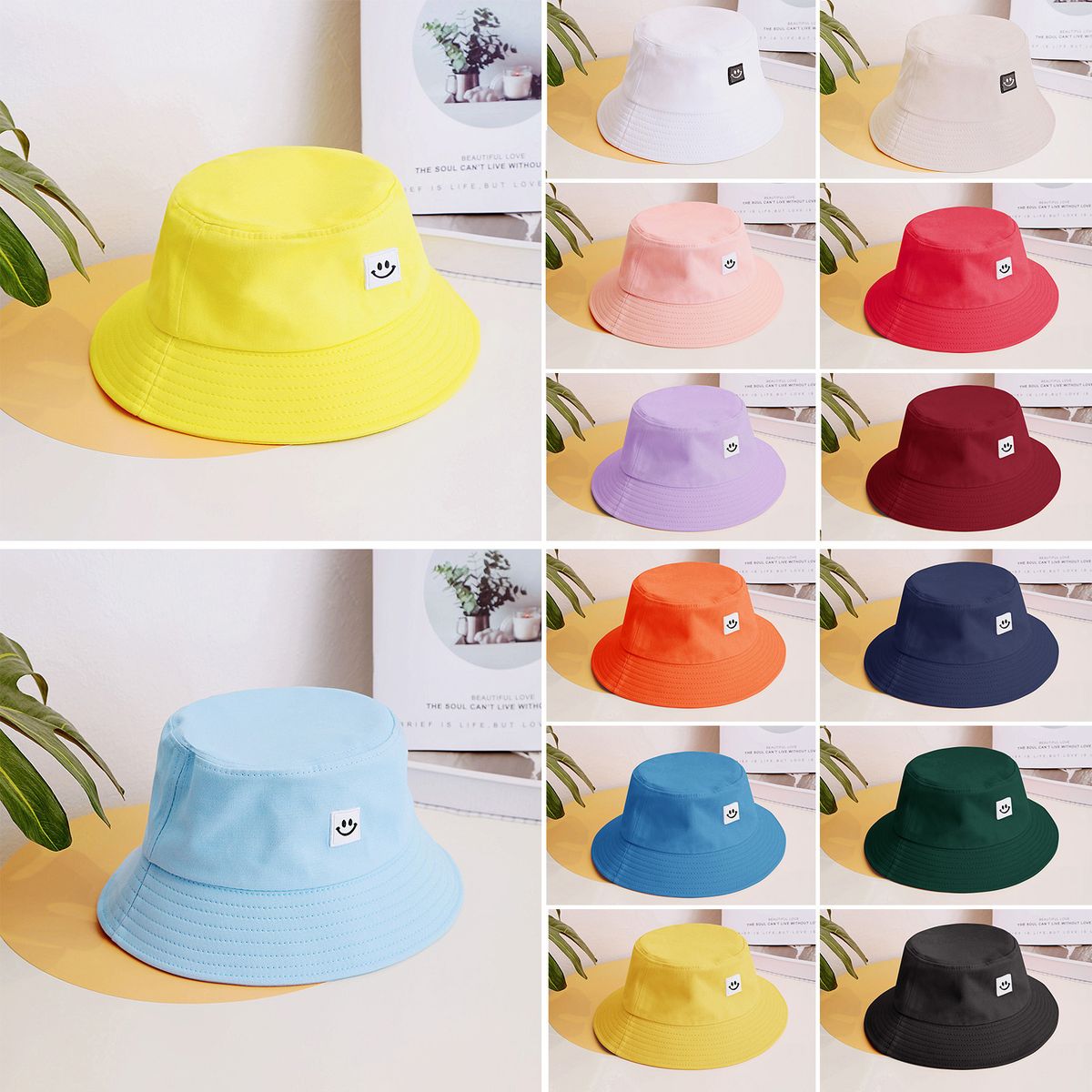 Women Hat Fisherman Hat Smiley Face Sunbonnet Bucket Hat Hip