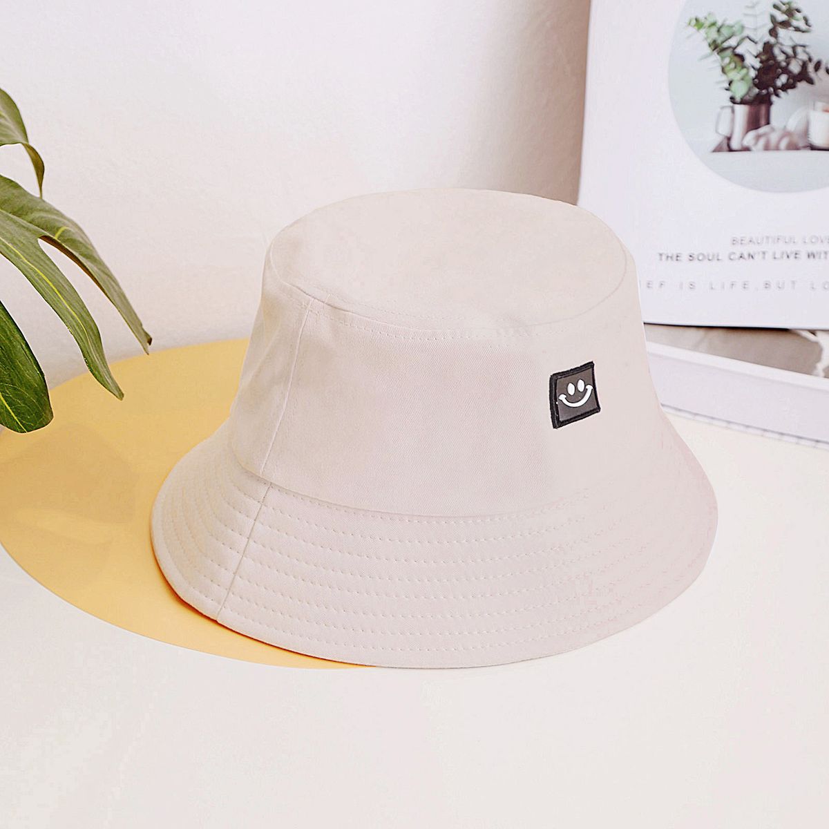 Women Hat Fisherman Hat Smiley Face Sunbonnet Bucket Hat Hip