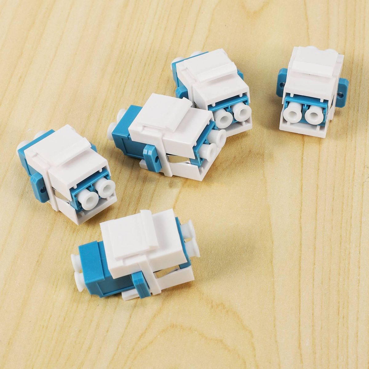 LC Fiber Optic Adapter LC to LC Duplex Multimode 10GB F/F Keystone Coupler for Wall Plates, Patch Panels