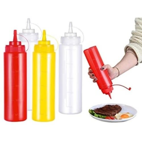 Plastic Squeeze Bottle Sauce Dispenser - Set Of 3
