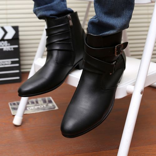 38-48 Men Martin Boots Ankle Chelsea Boots Fashion Black
