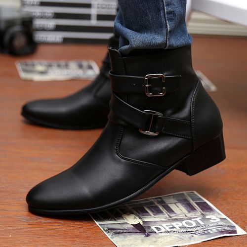 38-48 Men Martin Boots Ankle Chelsea Boots Fashion Black