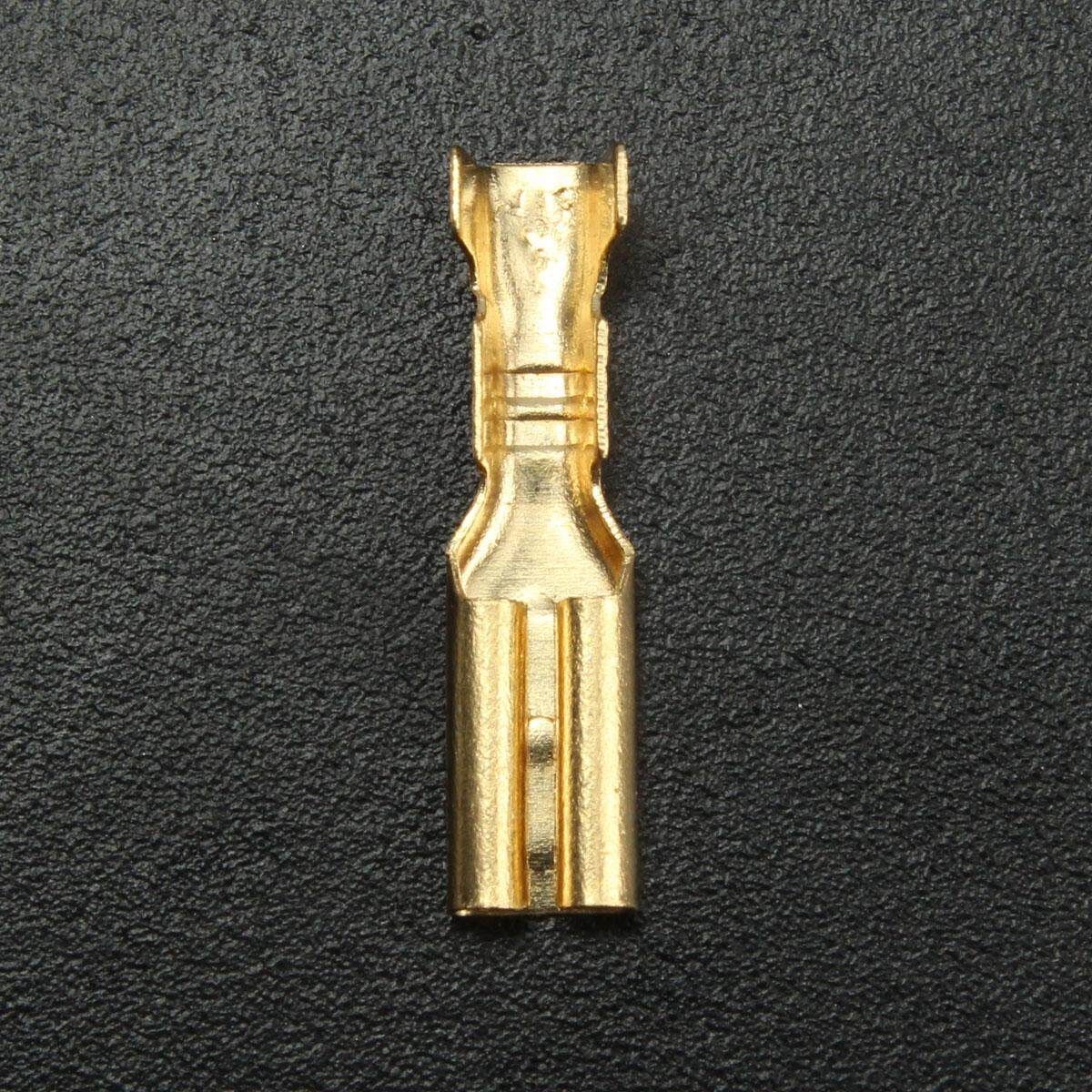 100Pcs 2.8mm Copper Spade Connector Female Terminals 22~16AWG 0.5mm Sleeve