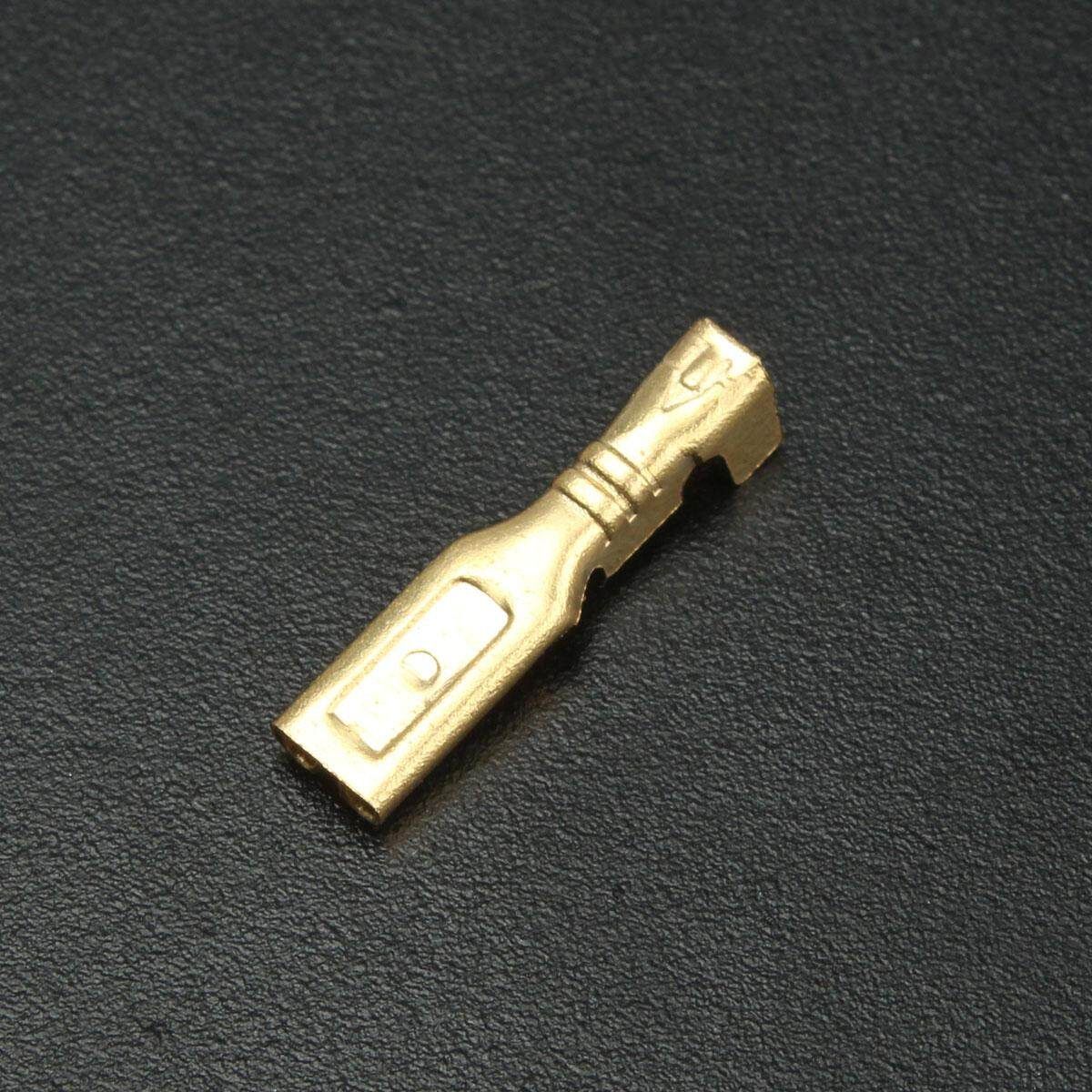 100Pcs 2.8mm Copper Spade Connector Female Terminals 22~16AWG 0.5mm Sleeve