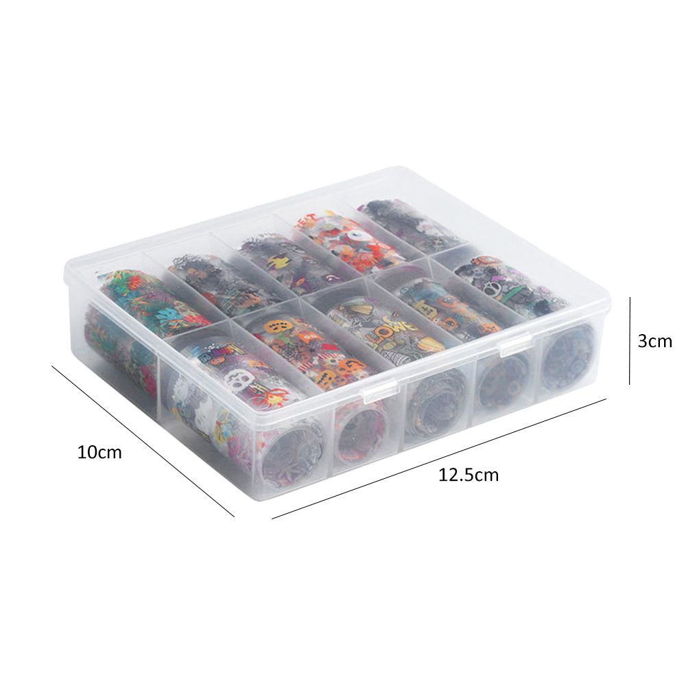 10Pcs/Pack Nail Foil Transfer Sticker Christmas Hallowmas